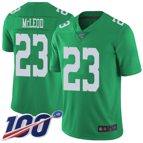 Men Philadelphia Eagles #23 Rodney McLeod Limited Green Rush Vapor Untouchable NFL Jersey 100th Season